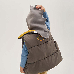 Шапка-шлем Peppihat "Dino Teddy l.grey", серая